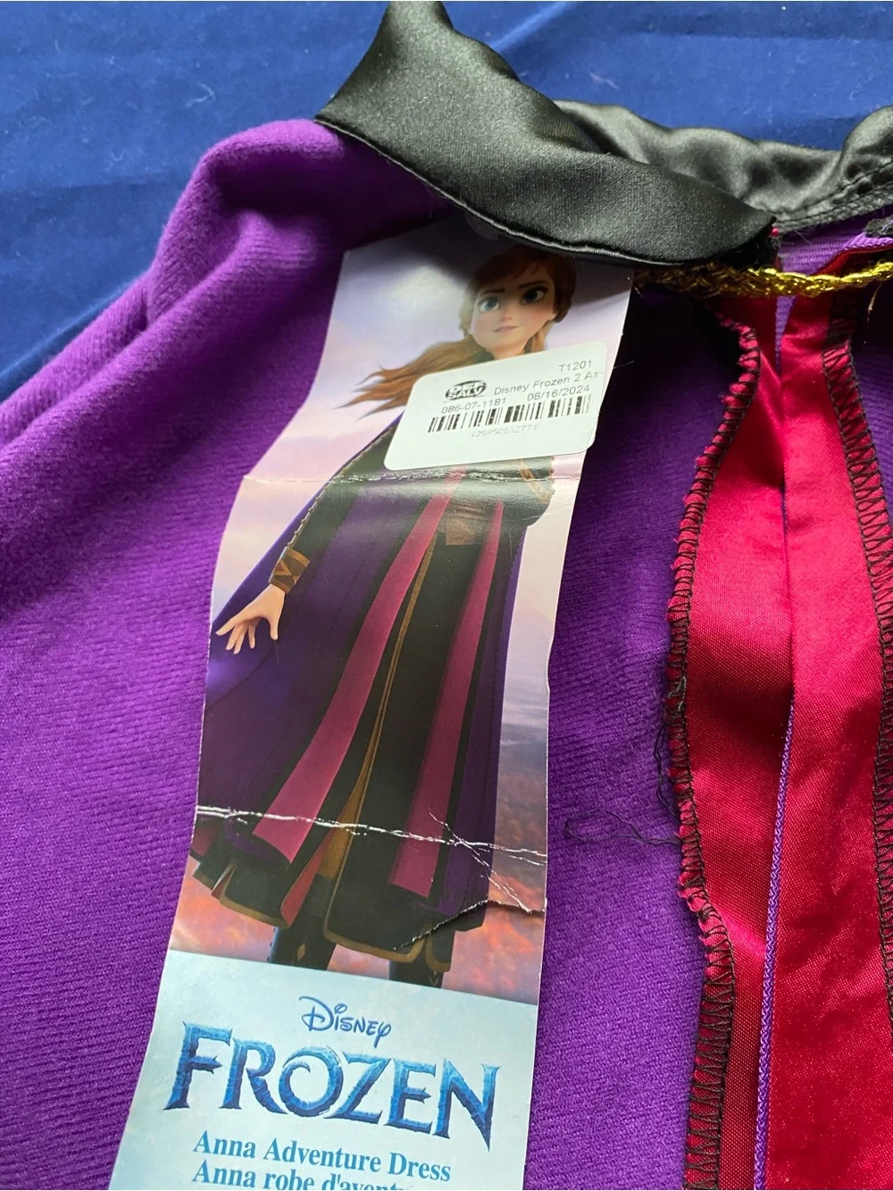 New Halloween Disney Frozen Anna Dress Robe Size 4-6x